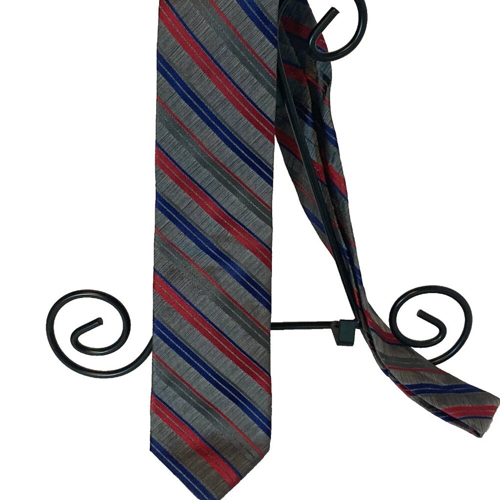 SCABAL Men’s Gray Striped Silk Necktie 58" x 3" New